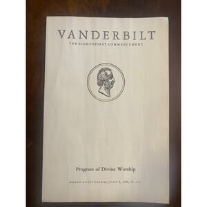 Vanderbilt University 81st Commencement Program of Divine Worship